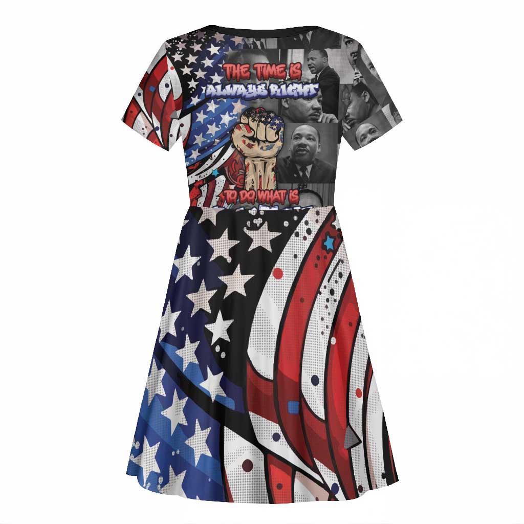 Martin Luther King Jr Day Kid Short Sleeve Dress Dreamers Today Leaders Tomorrow DT05