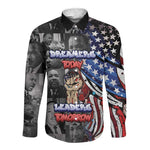 Martin Luther King Jr Day Long Sleeve Button Shirt Dreamers Today Leaders Tomorrow - African Pride