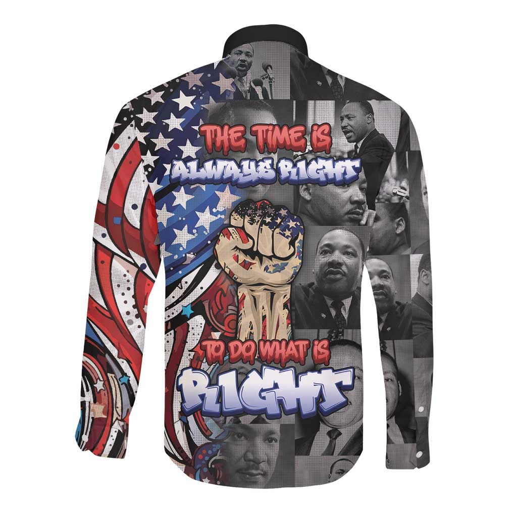 Martin Luther King Jr Day Long Sleeve Button Shirt Dreamers Today Leaders Tomorrow - African Pride