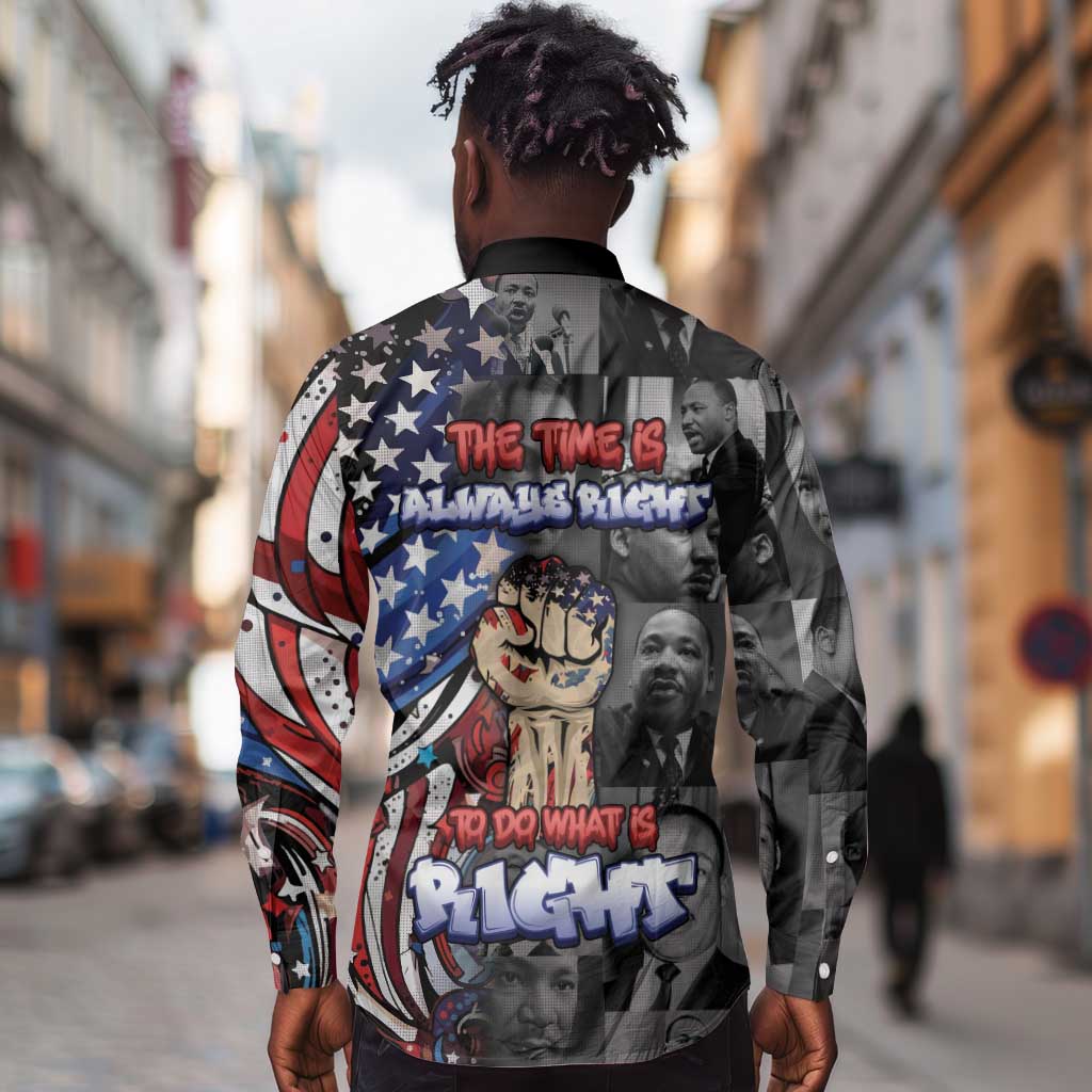 Martin Luther King Jr Day Long Sleeve Button Shirt Dreamers Today Leaders Tomorrow - African Pride