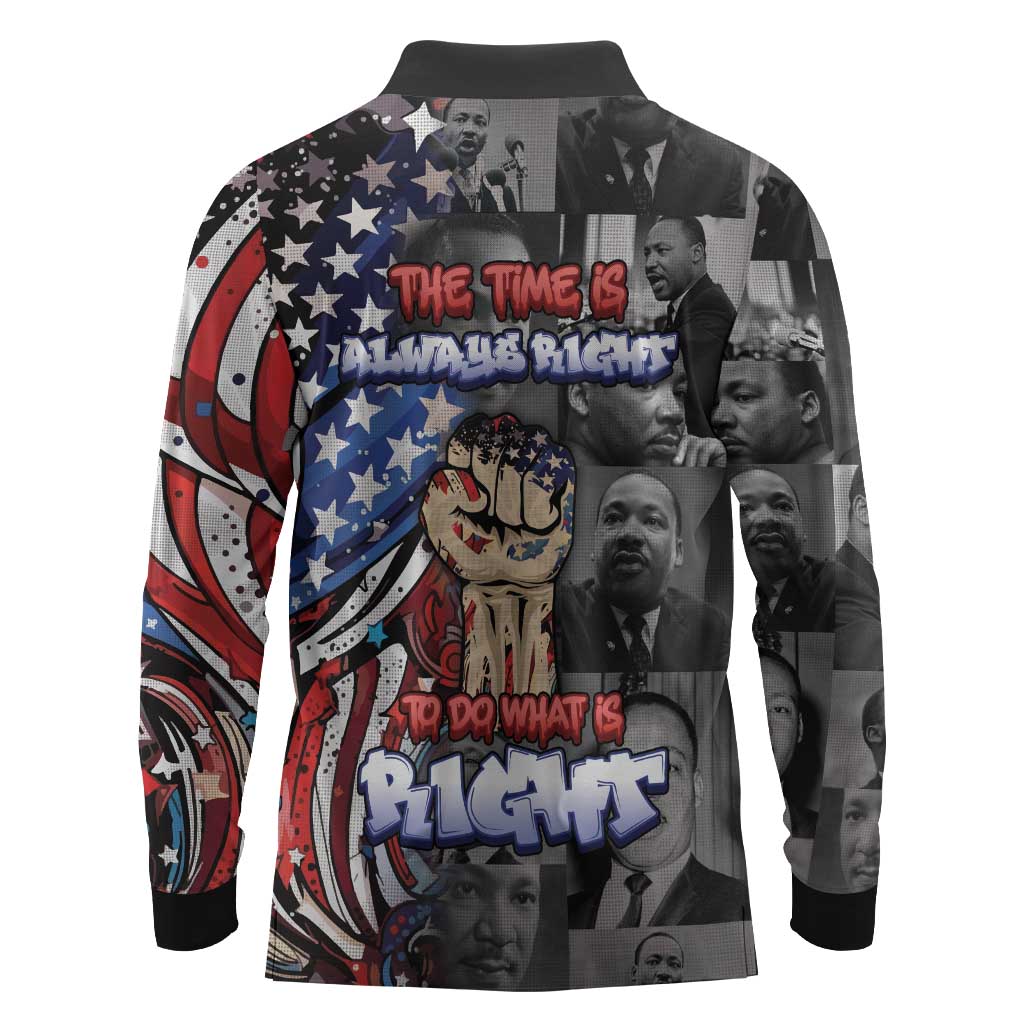 Martin Luther King Jr Day Long Sleeve Polo Shirt Dreamers Today Leaders Tomorrow - African Pride