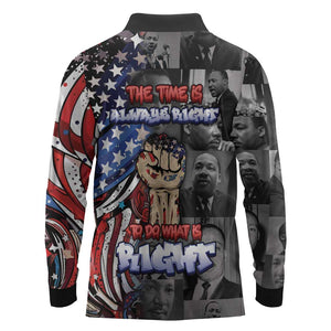 Martin Luther King Jr Day Long Sleeve Polo Shirt Dreamers Today Leaders Tomorrow - African Pride