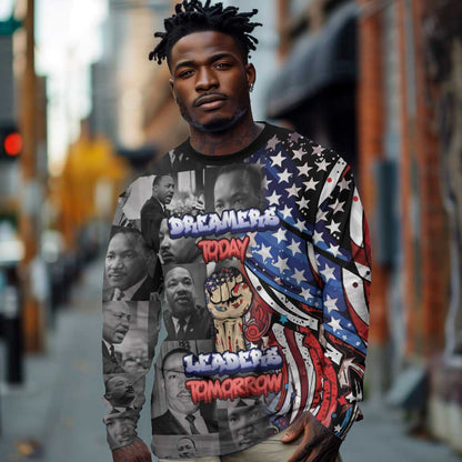 Martin Luther King Jr Day Long Sleeve Shirt Dreamers Today Leaders Tomorrow - African Pride