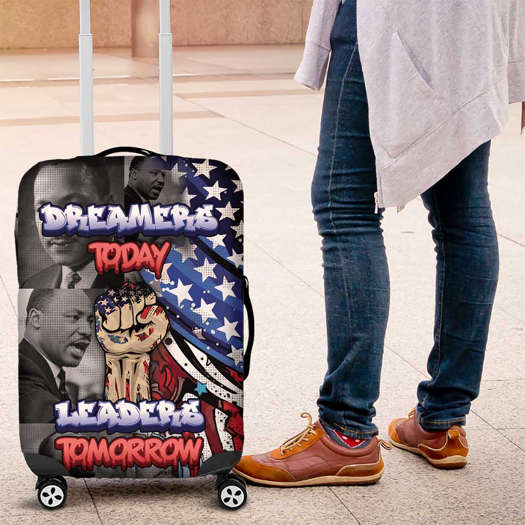 Martin Luther King Jr Day Luggage Cover Dreamers Today Leaders Tomorrow - African Pride