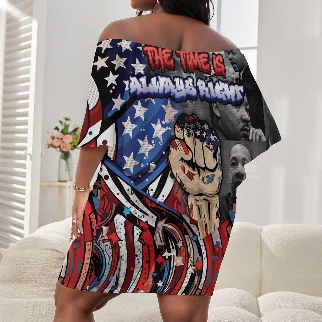 Martin Luther King Jr Day Off Shoulder Short Dress Dreamers Today Leaders Tomorrow - African Pride