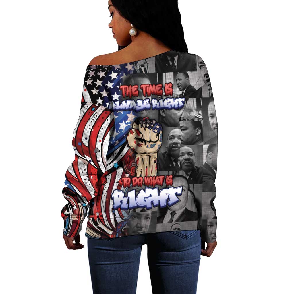 Martin Luther King Jr Day Off Shoulder Sweater Dreamers Today Leaders Tomorrow - African Pride