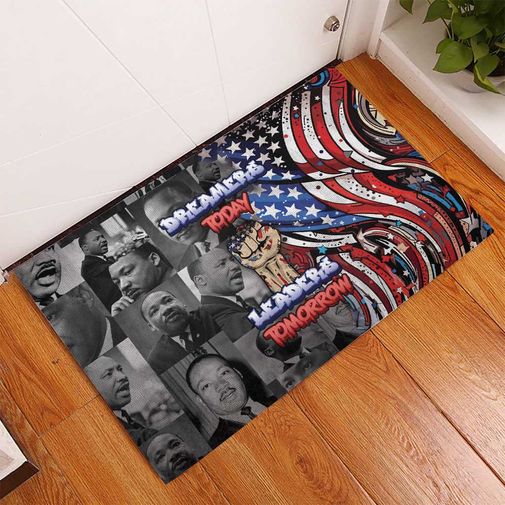 Martin Luther King Jr Day Rubber Doormat Dreamers Today Leaders Tomorrow - African Pride