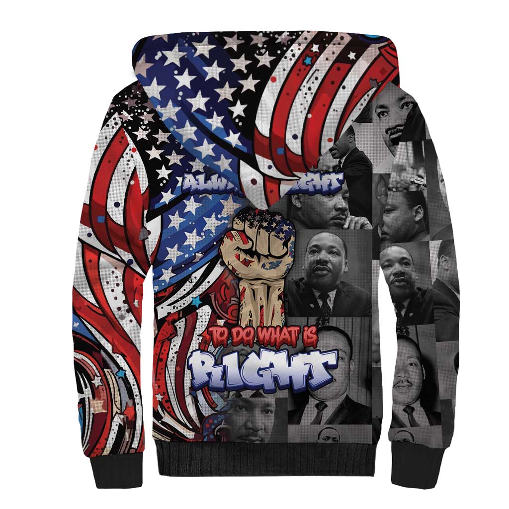 Martin Luther King Jr Day Sherpa Hoodie Dreamers Today Leaders Tomorrow - African Pride