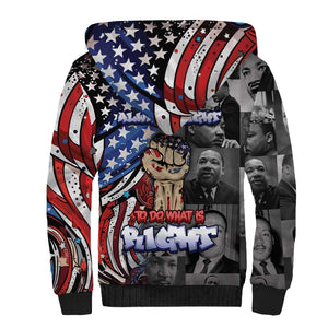 Martin Luther King Jr Day Sherpa Hoodie Dreamers Today Leaders Tomorrow - African Pride