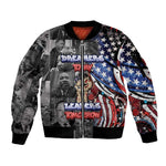 Martin Luther King Jr Day Sleeve Zip Bomber Jacket Dreamers Today Leaders Tomorrow - African Pride