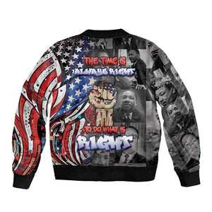 Martin Luther King Jr Day Sleeve Zip Bomber Jacket Dreamers Today Leaders Tomorrow - African Pride