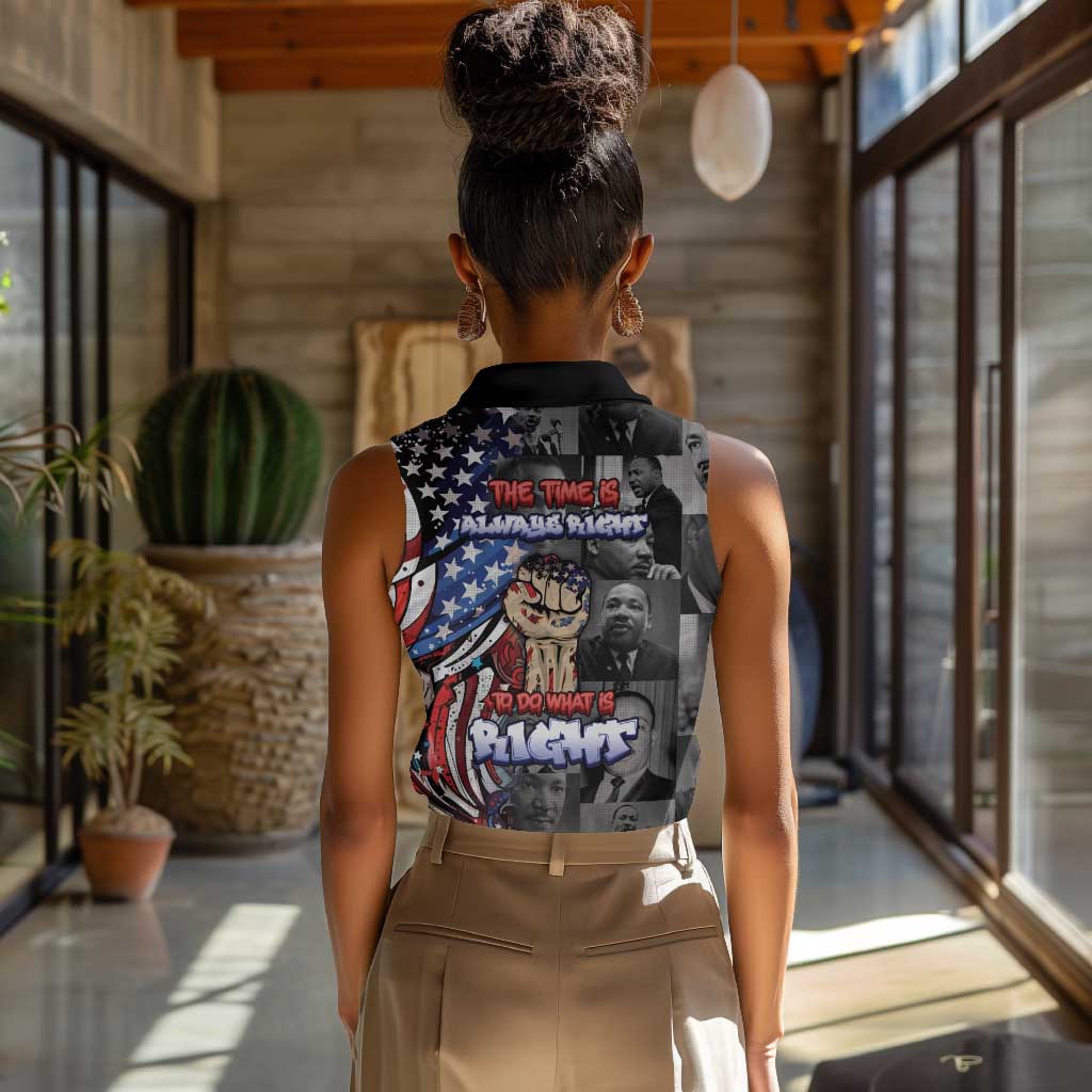 Martin Luther King Jr Day Women Sleeveless Polo Shirt Dreamers Today Leaders Tomorrow - African Pride