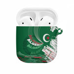 Algeria Football AirPods Case Glitch Effect Desert Lines And Star Crescent