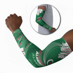 Custom Algeria Football Arm Sleeves Glitch Effect Desert Lines And Star Crescent