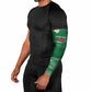 Custom Algeria Football Arm Sleeves Glitch Effect Desert Lines And Star Crescent