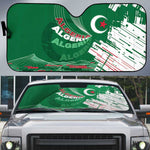 Algeria Football Auto Sun Shade Glitch Effect Desert Lines And Star Crescent