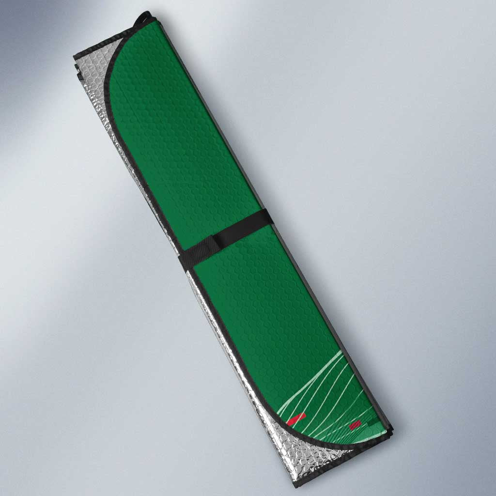 Algeria Football Auto Sun Shade Glitch Effect Desert Lines And Star Crescent