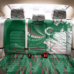 Algeria Football Back Car Seat Cover Glitch Effect Desert Lines And Star Crescent