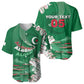 Custom Algeria Football Baseball Jersey Glitch Effect Desert Lines And Star Crescent