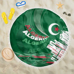 Algeria Football Beach Blanket Glitch Effect Desert Lines And Star Crescent