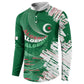 Custom Algeria Football Button Sweatshirt Glitch Effect Desert Lines And Star Crescent
