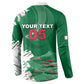 Custom Algeria Football Button Sweatshirt Glitch Effect Desert Lines And Star Crescent