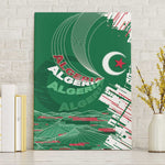 Algeria Football Canvas Wall Art Glitch Effect Desert Lines And Star Crescent
