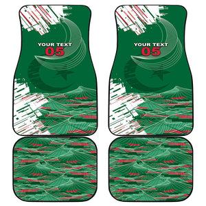 Custom Algeria Football Car Mats Glitch Effect Desert Lines And Star Crescent