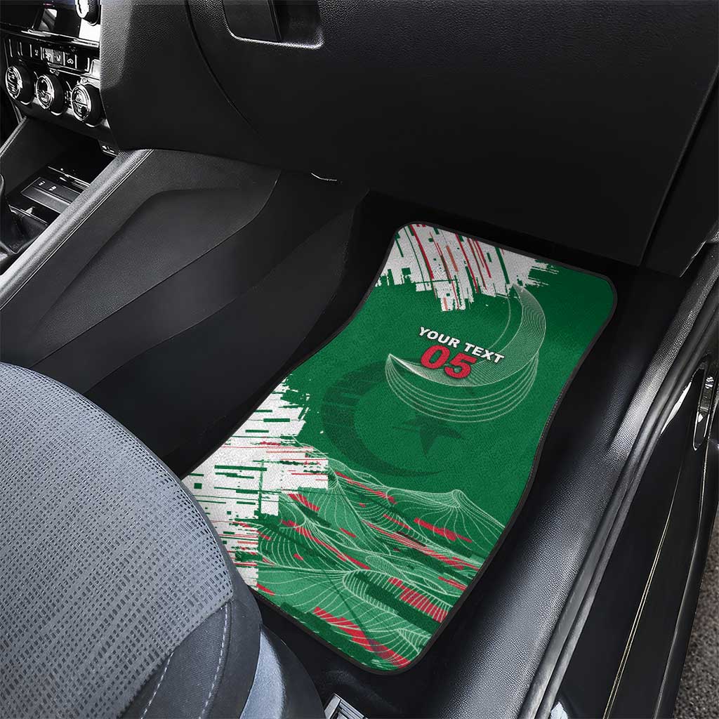 Custom Algeria Football Car Mats Glitch Effect Desert Lines And Star Crescent