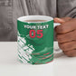 Custom Algeria Football Ceramic Mug Glitch Effect Desert Lines And Star Crescent