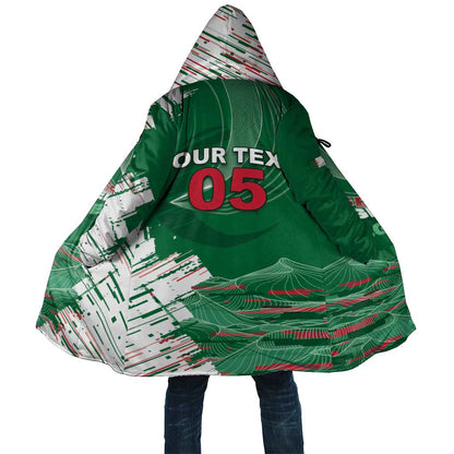 Custom Algeria Football Cloak Glitch Effect Desert Lines And Star Crescent