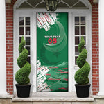 Custom Algeria Football Door Cover Glitch Effect Desert Lines And Star Crescent