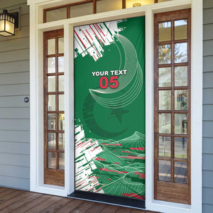 Custom Algeria Football Door Cover Glitch Effect Desert Lines And Star Crescent
