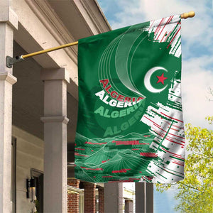 Algeria Football Garden Flag Glitch Effect Desert Lines And Star Crescent