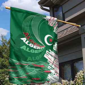 Algeria Football Garden Flag Glitch Effect Desert Lines And Star Crescent