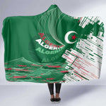 Algeria Football Hooded Blanket Glitch Effect Desert Lines And Star Crescent