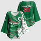 Custom Algeria Football Kimono Sleeve Blouse Glitch Effect Desert Lines And Star Crescent