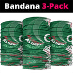 Algeria Football Neck Gaiter Glitch Effect Desert Lines And Star Crescent
