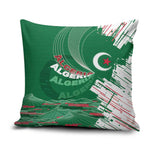 Algeria Football Pillow Cover Glitch Effect Desert Lines And Star Crescent