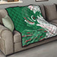 Algeria Football Quilt Glitch Effect Desert Lines And Star Crescent