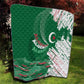 Algeria Football Quilt Glitch Effect Desert Lines And Star Crescent