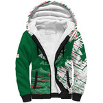 Custom Algeria Football Sherpa Hoodie Glitch Effect Desert Lines And Star Crescent