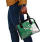 Algeria Football Shoulder Handbag Glitch Effect Desert Lines And Star Crescent