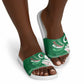 Algeria Football Slide Sandals Glitch Effect Desert Lines And Star Crescent