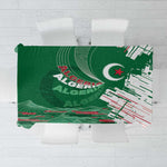 Algeria Football Tablecloth Glitch Effect Desert Lines And Star Crescent
