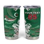 Custom Algeria Football Tumbler Cup Glitch Effect Desert Lines And Star Crescent