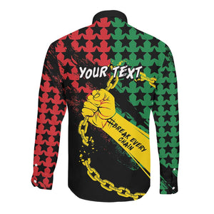 Personalized Juneteenth 1865 Long Sleeve Button Shirt Break Every Chain