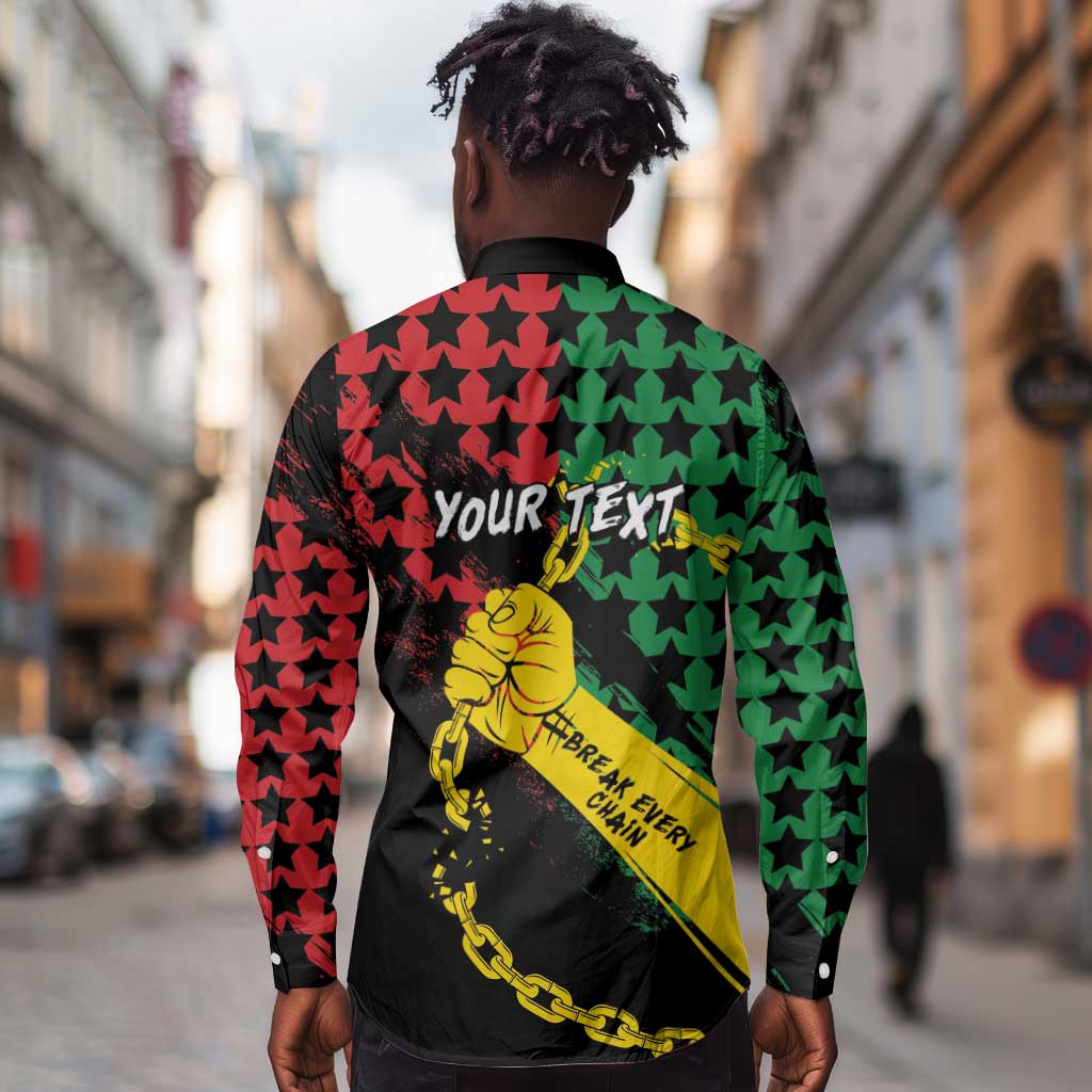 Personalized Juneteenth 1865 Long Sleeve Button Shirt Break Every Chain