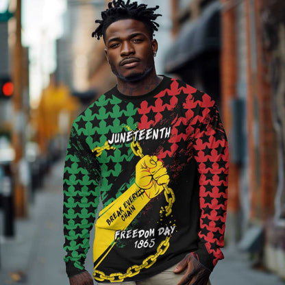 Personalized Juneteenth 1865 Long Sleeve Shirt Break Every Chain