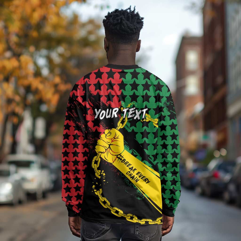 Personalized Juneteenth 1865 Long Sleeve Shirt Break Every Chain